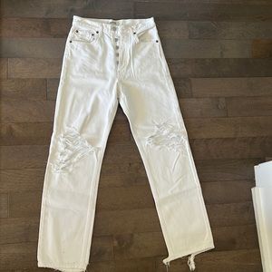 Agolde 90s High Rise White Jeans